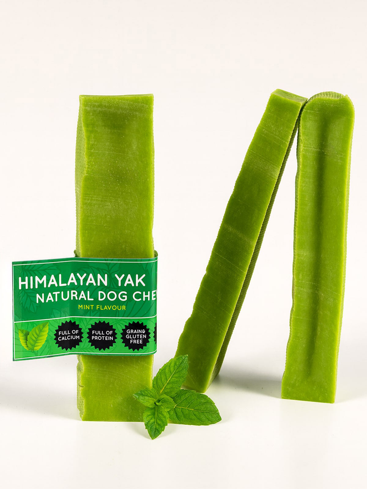 Mint Flavour Yak Dog Chew on a white background