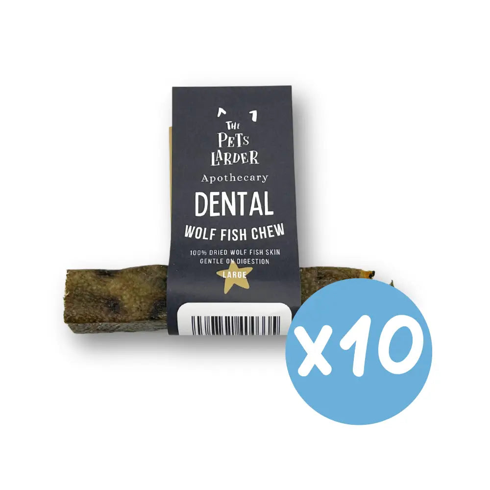 Dog chew treat with 'The Pet's Larver' label on a white background