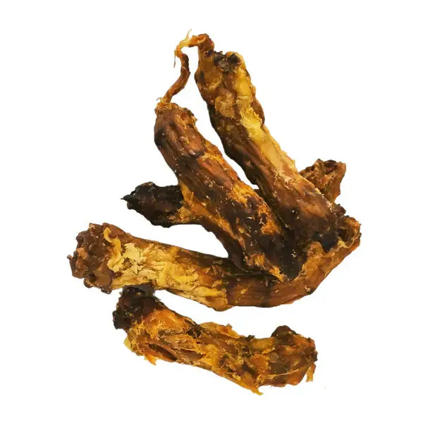 Dried ginseng root on a white background