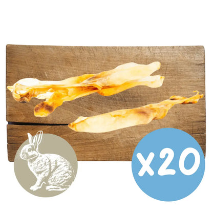 Wooden board with two pieces of bread and a rabbit emblem, labeled 'x20'.