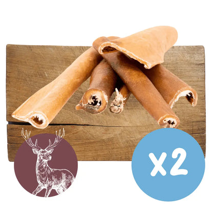 Five deer treats on a wooden block with a deer icon and 'x5' label.