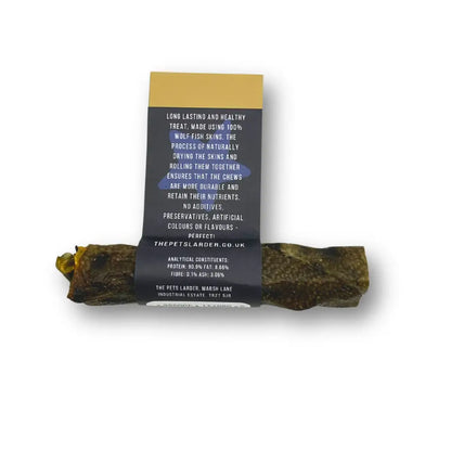 Dog treat package with label on a white background